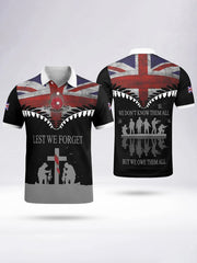 Men's LEST WE FORGET short sleeve polo shirt