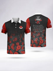 Men's LEST WE FORGET short sleeve polo shirt