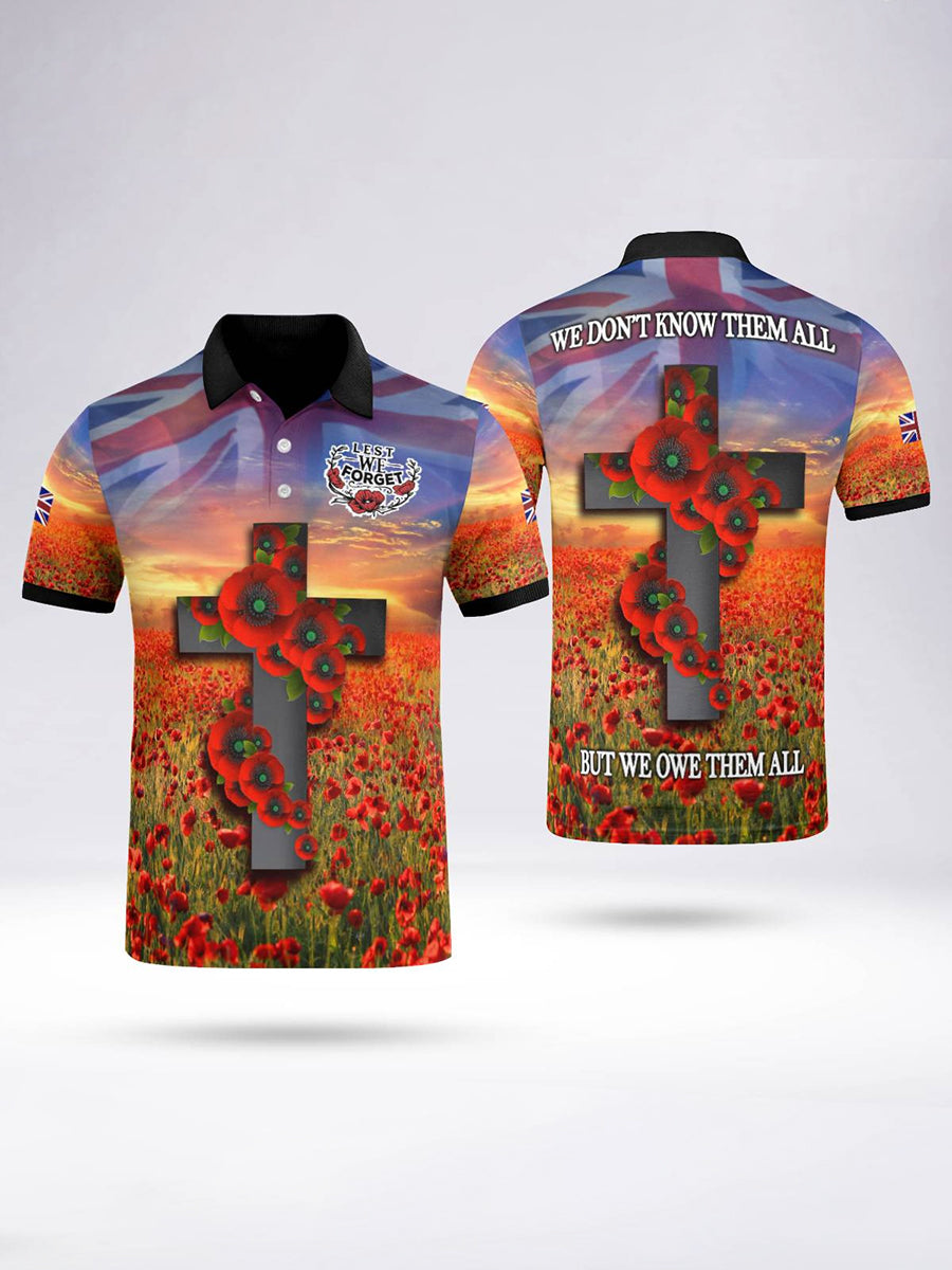 Men's Poppy Cross Short Sleeve Polo Shirt