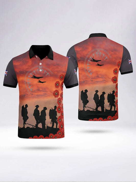 Men's LEST WE FORGET short sleeve polo shirt