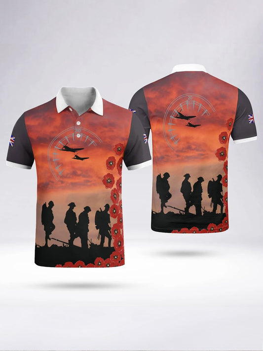 Men's LEST WE FORGET short sleeve polo shirt