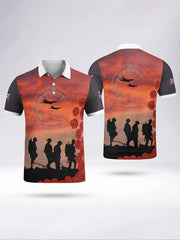 Men's LEST WE FORGET short sleeve polo shirt