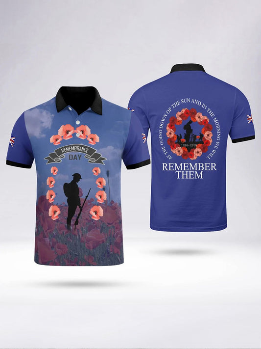Men's LEST WE FORGET short sleeve polo shirt