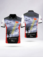 Men's LEST WE FORGET short sleeve polo shirt