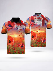 Men's Poppy Field Short Sleeve Polo Shirt
