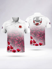 Men's LEST WE FORGET short sleeve polo shirt