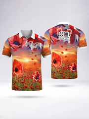 Men's Poppy Field Short Sleeve Polo Shirt
