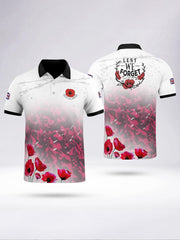 Men's LEST WE FORGET short sleeve polo shirt
