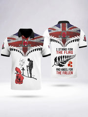 Men's I STAND FOR THE FLAG AND KNEEL FOR THE FALLEN Short Sleeve Polo Shirt