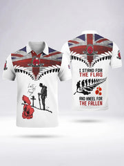 Men's I STAND FOR THE FLAG AND KNEEL FOR THE FALLEN Short Sleeve Polo Shirt