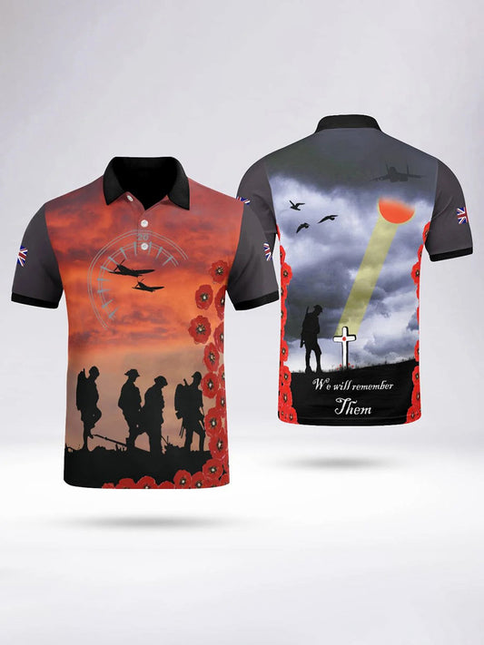 Men's LEST WE FORGET Short Sleeve Polo Shirt