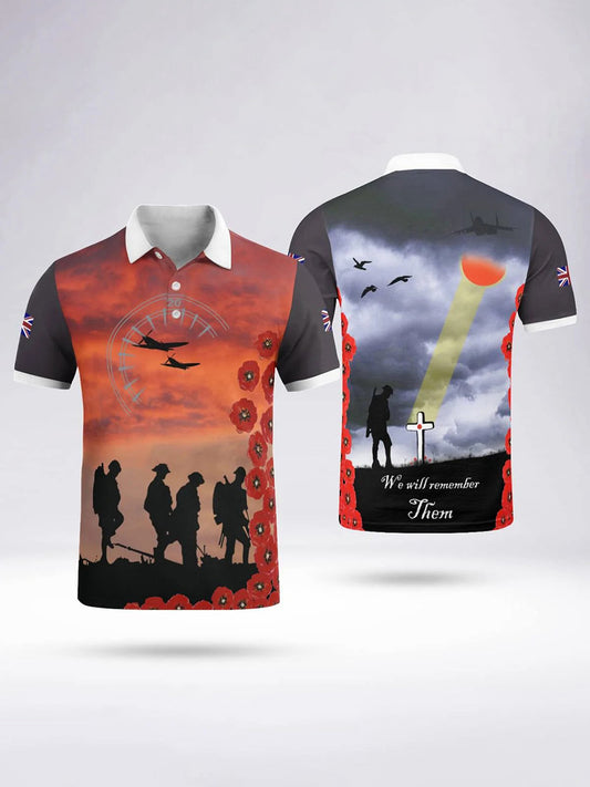 Men's LEST WE FORGET Short Sleeve Polo Shirt