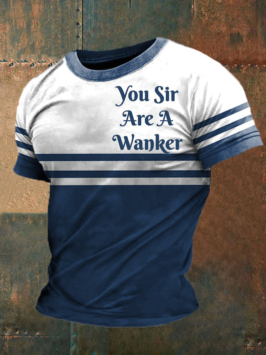Men's Funny Wanker W-Anker Printed T-shirt