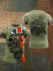 Men's UK Flag Printed Casual Short Sleeve T-shirt