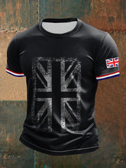 Men's UK Flag Printed Casual Short Sleeve T-shirt