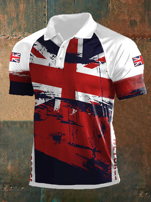 Men's UK Flag Printed Casual Tee