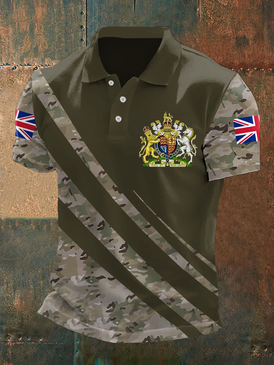 Men's UK Flag Camouflage Print Casual Top