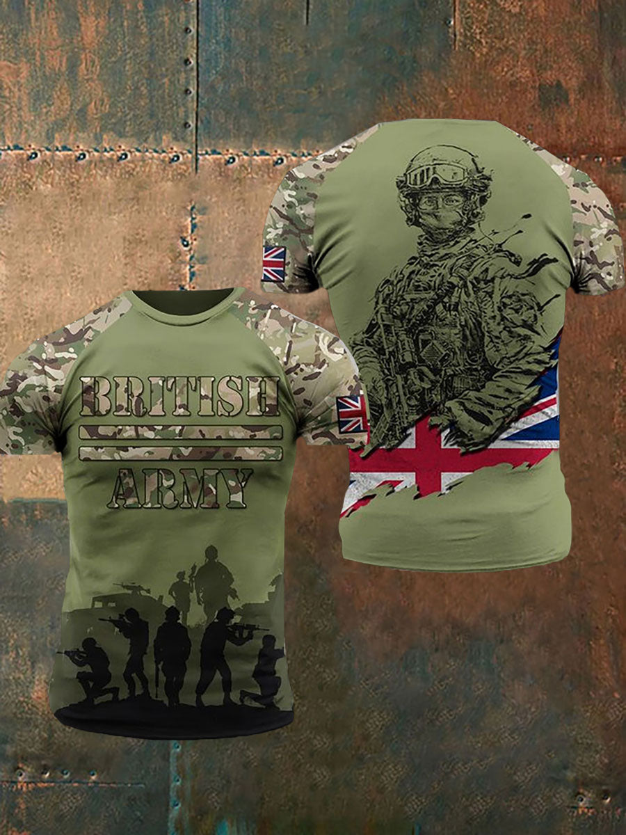 Men's UK Flag British Army Short Sleeves Tee