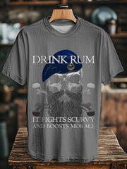 Unisex   Drink Rum Printed T-shirt