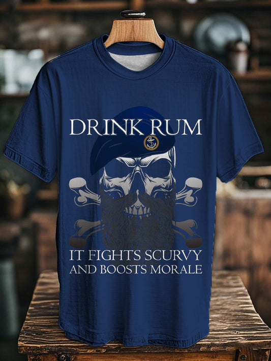 Unisex   Drink Rum Printed T-shirt