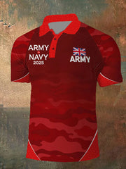 Men's Honour Our Armed Forces Print Button T-Shirt