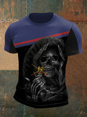 Men's British Army Skull Print Casual Tee