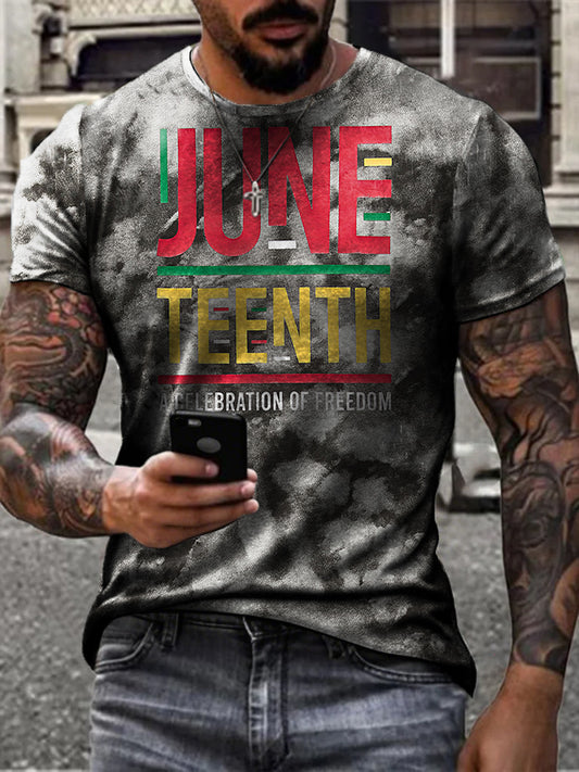 Men's Black History Juneteeth Printed T-shirt