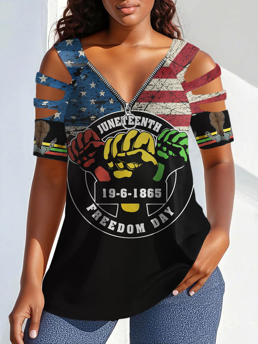 Women's Black History Juneteeth Printed Tops