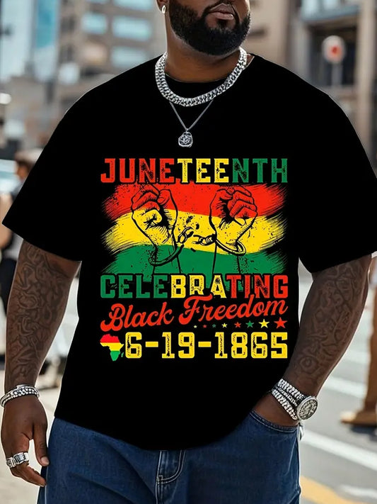 Men's Black History Juneteeth Printed T-shirt