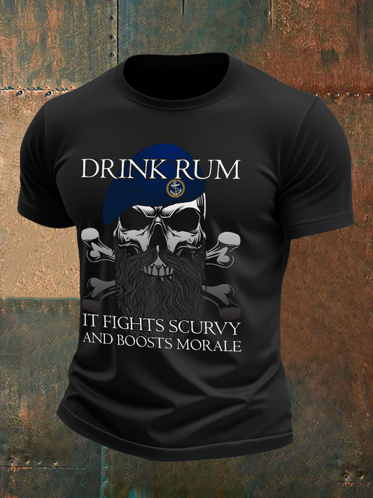 Men's  &Rum Printed T-Shirt