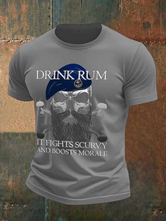 Men's  &Rum Printed T-Shirt