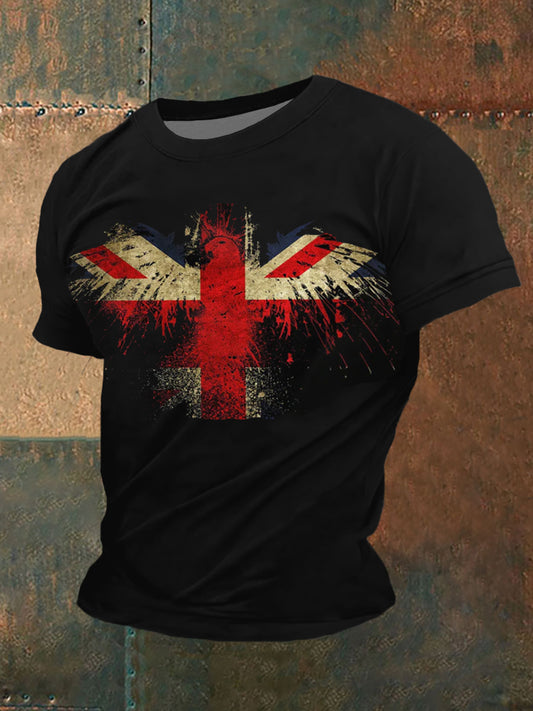 Men's Union Jack  Eagle Premium Sublimation Adult T-Shirt