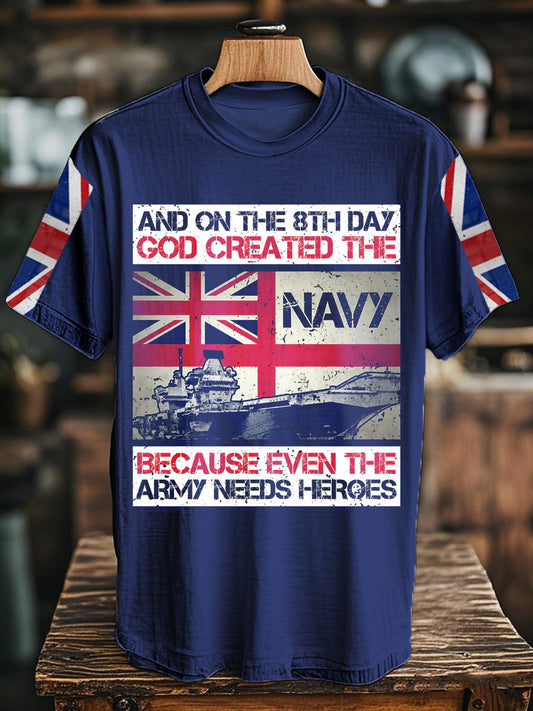 Men's God Created The Navy T-Shirt