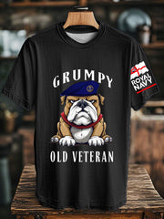 Unisex  Navy Grumpy Old Veteran Printed T-shirt