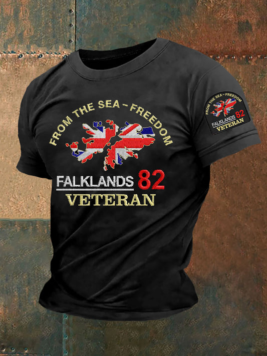 Men's Men's Men's Falklands War Veteran Embroidered T-shirt