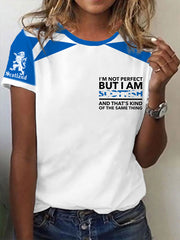 Women's Scottish Flag I Am Not Perfect But I Am Scottish That's About The Same Thing Short Sleeve T-Shirt