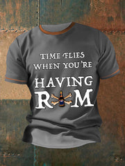 M,en's Funny  Rum Printed T-Shirt