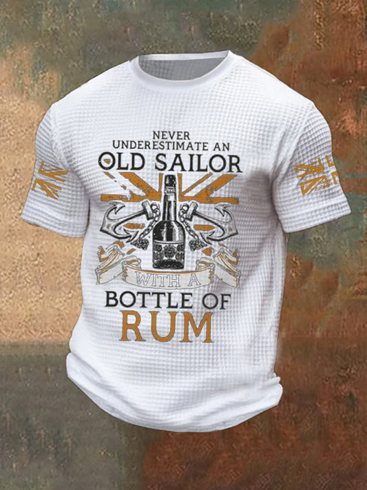 Men's Funny  Rum Printed Waffle Tops