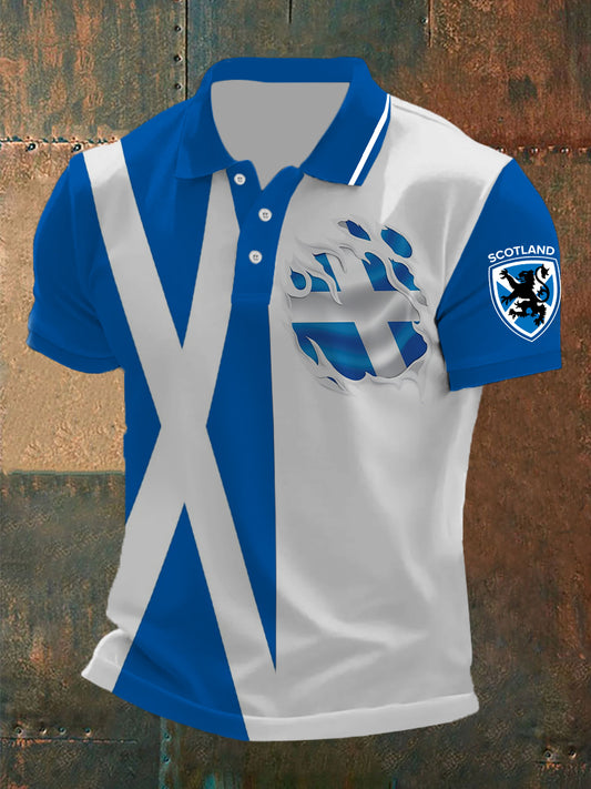 Men's Scottish Flag Printed Short Sleeve Top