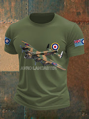 Men's Vintage  Avro Lancaster Print Casual Tee