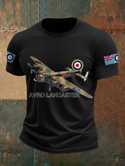 Men's Vintage  Avro Lancaster Print Casual Tee