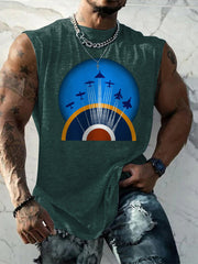 Men's Vintage  Wings Of Freedom Print Tank Top