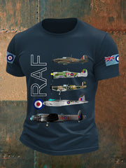 Men's Vintage  WW2 Aircraft  Lancaster Typhoon Hurricane Mosquito Casual Tee