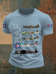 Men's Vintage  WW2 Aircraft  Lancaster Typhoon Hurricane Mosquito Casual Tee