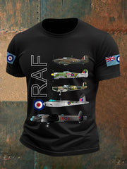 Men's Vintage  WW2 Aircraft  Lancaster Typhoon Hurricane Mosquito Casual Tee