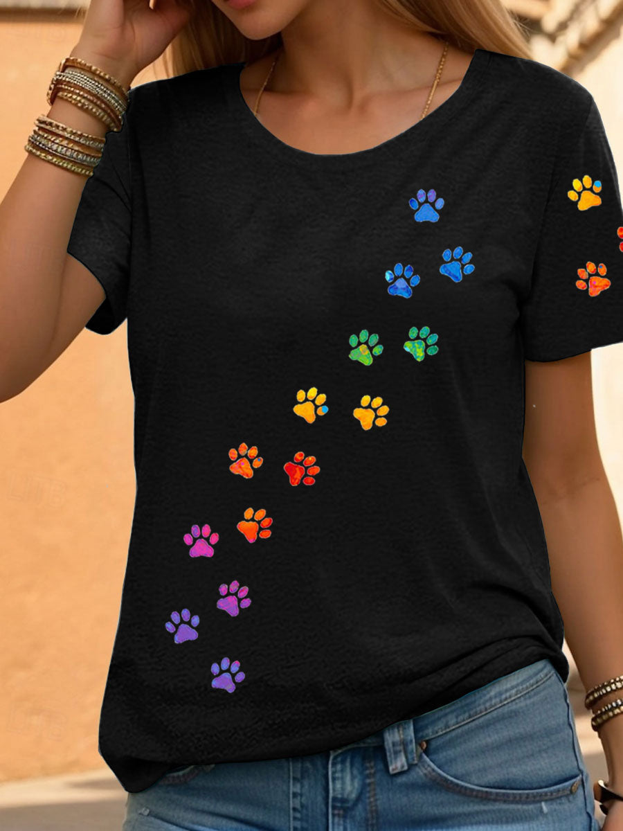 Women’s Rainbow Animal Print Casual T-Shirts