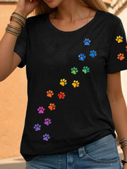 Women’s Rainbow Animal Print Casual T-Shirts