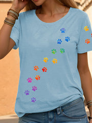 Women’s Rainbow Animal Print Casual T-Shirts