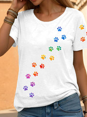 Women’s Rainbow Animal Print Casual T-Shirts