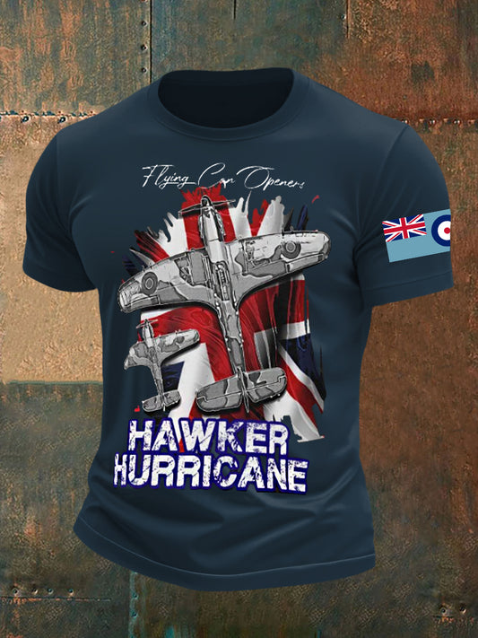 Men's Vintage  WW2 Aircraft  Lancaster Typhoon Hurricane Mosquito Casual Tee